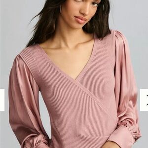 By Anthropologie Twofer Faux-Wrap Sweater